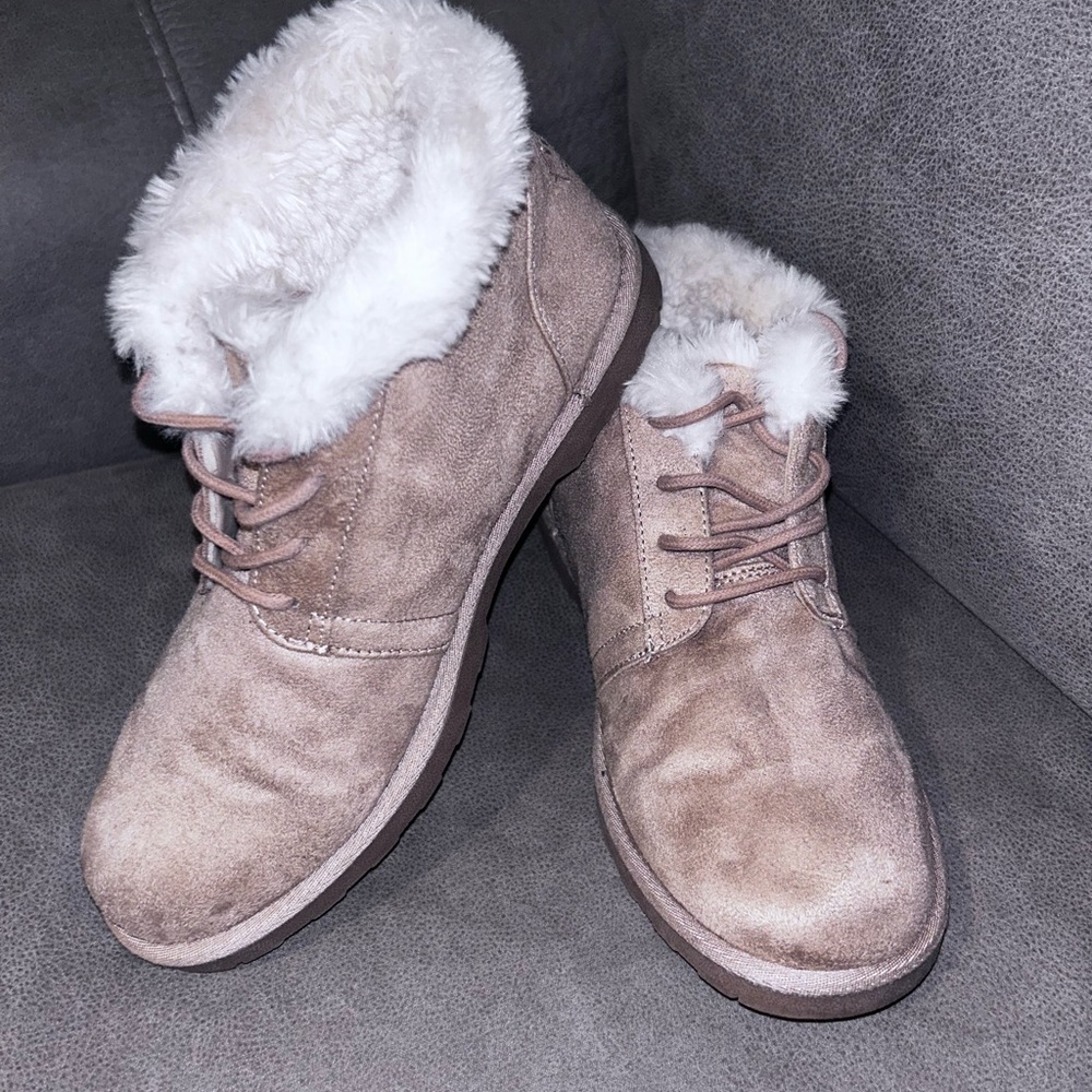 50%offw❤️ MAKALU KORA Boots Women tan Faux Suede Fur fall wardrobe boho western